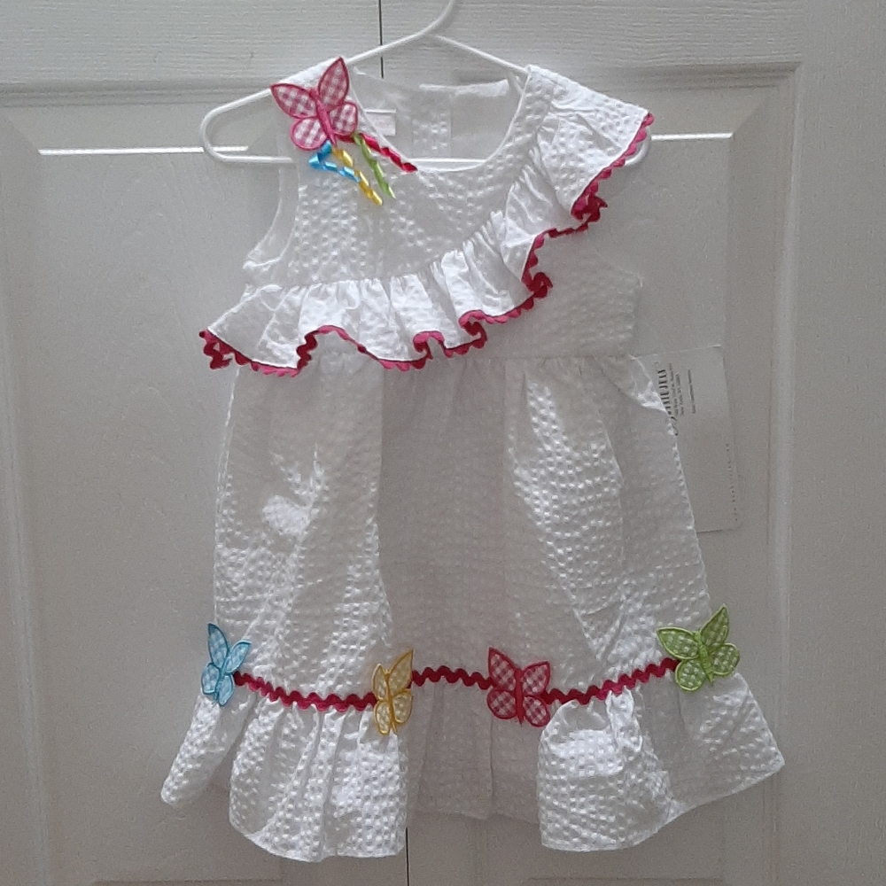 Bonnie Jean White Butterfly Dress